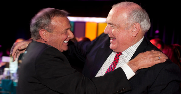 Fedele Bauccio, co-founder/owner of Bon Appétit Management Co. and a ’64 and MBA ’66 alumnus of UP, and Joe Allegretti. They are two of University of Portland’s most generous benefactors. Fedele Bauccio, co-founder/owner of Bon Appétit Management Co. and a ’64 and MBA ’66 alumnus of UP, and Joe Allegretti. They are two of University of Portland’s most generous benefactors.