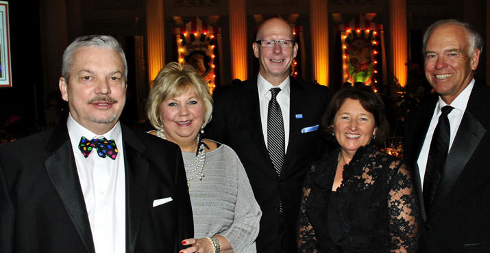 Larry & Suzanne Mackin, Gala Co-Chairs; Scott Burgess, JDRF Chapter Board President; and Julie & Wayne Drinkward, 2012 JDRF Hope Gala Living & Giving Award Honorees