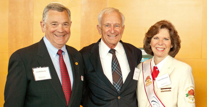 Ed Whitehurst, Worth Caldwell, Jr., recipient of the Compassion for Seniors Award Gayle Whitehurst, incoming Prime Minister of the Royal Rosarians