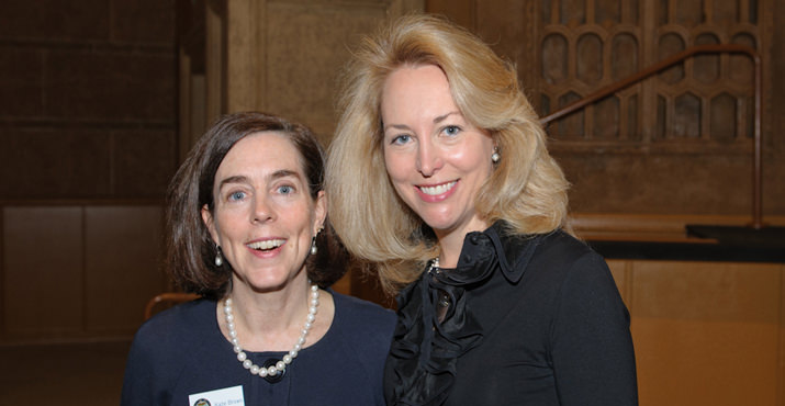 Oregon Secretary of State Kate Brown, recipient of the 2012 Marilyn Epstein Pro-Choice Champion Award, and CIA Operations Officer turned bestselling author Valerie Plame Wilson, keynote speaker