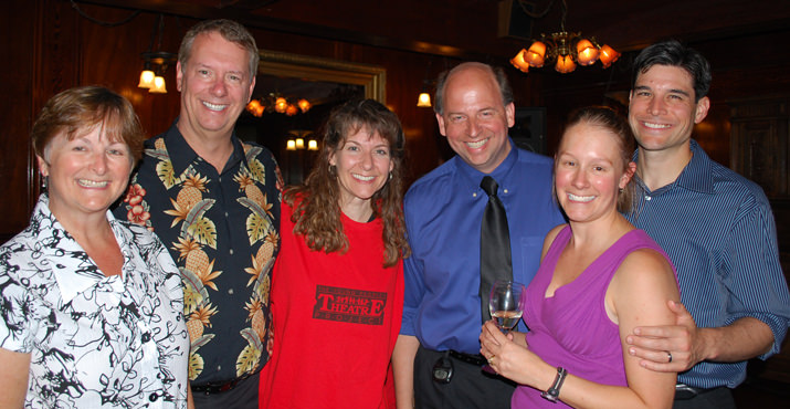 Spotlight Sponsors, Tracey and Mike Clark join program directors, Elaine Kloser and Jeff Hall, alongside Curtain Call Sponsors Brittney Clark and Chris Brooks.