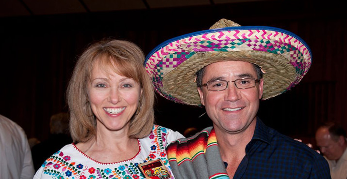 Karen Kraus, FCCO Executive Director; and Matt Zaffino, KGW Chief Meteorologist and Cinco de Meow Emcee.