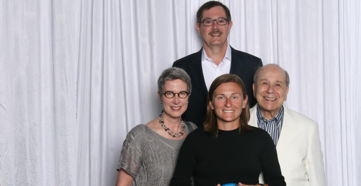 Jaimie Anderson, Tiffeny Milbrett, Jerry Nudelman and Mike Anderson behind