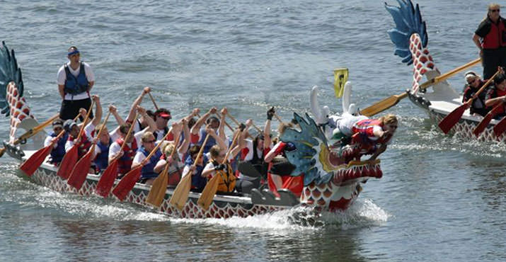 At the Dragon Boat Races 80 teams compete (including local, national, and international teams) with heats of four teams competing every nine minutes. These races are held on the Willamette River (near the Hawthorne Bridge), in boats graciously provided through the Portland-Kaohsiung Sister City Association.