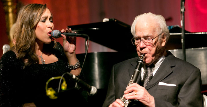 Pink Martini's China Forbes plays a duet with Norman Leyden.