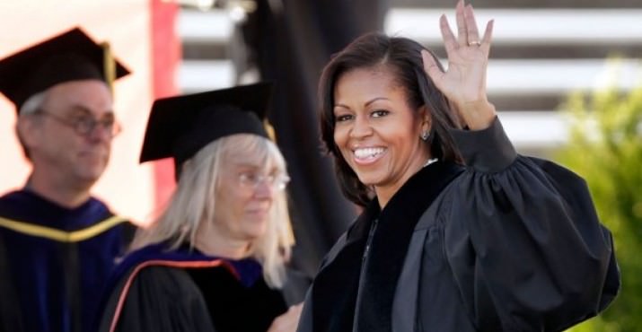Michelle Obama was the keynote speaker at the main graduation ceremony for Oregon State University on Sunday, June 17, 2012. Michelle Obama was the keynote speaker at the main graduation ceremony for Oregon State University on Sunday, June 17, 2012.