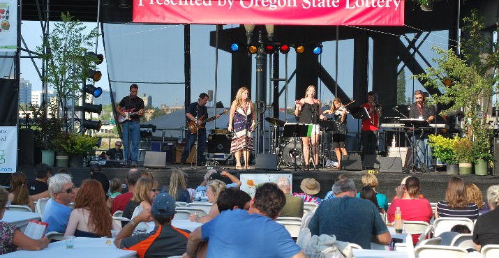 "The Usual Suspects" Entertaine the crowd. It's the band of Police Chief, Mike Reed.
