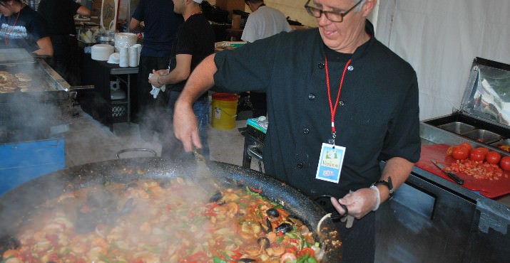 Sizzling seafood paella was a hit.