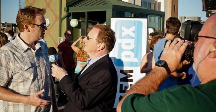 SEMpdx Board President Mike Rosenberg is interviewed by KGW's Joe Smith during Live@7 segment from the event.
