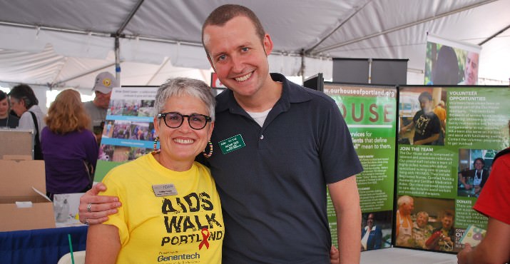 Judith Rizzio from Cascades AIDS Project and Nathan Buck from Our House