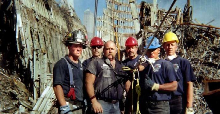 by: COURTESY OF PORTLAND FIRE AND RESCUE - Portland firefighters Wes Laux, Billy Quick, Dwight Englert, Neil Martin and Ed Hall worked on the cleanup at Ground Zero after the Sept. 11, 2001, terrorist attacks. They were among hundreds of firefighters who went to New York City to help with the cleanup. More than 300 New York firefighters were killed when the World Trade Center towers fell in the attack.