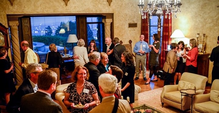 Guests gathered in the beautiful and historic home of John and Kim Bradley to celebrate DoveLewis Emergency Animal Hospital. John Bradley, CEO of R&H Construction, was involved in the design and construction of the DoveLewis Hospital on Northwest Pettygrove.