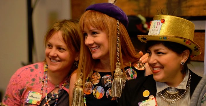 There was a photo booth featuring crazy-CHAP-hats decorated by the staff and volunteers. Board members Lauren Holden Kilbane, Kim Sordyl, and ED Roxie McGovern.