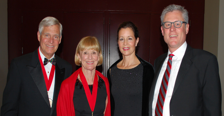 Ambassador Charles Swindells and his wife Caroline helped launch the Festival of Trees 30 years ago. They're pictured John Bradley Board Chair from the Providence Medical Foundation and his wife, Kim Bradley.