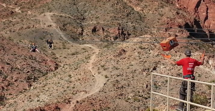 Bootleg Canyon Flightlinez zip-lines range in length from 1,150 feet to 2,546 feet! A training and safety course is given before each tour, followed by a scenic van ride to the top of the mountain. There you will have a short hike to the take-off deck! Here you will begin your 1,000 foot descent down the series of four different zip-lines, flying across the canyons at speeds of up to 60 miles per hour!