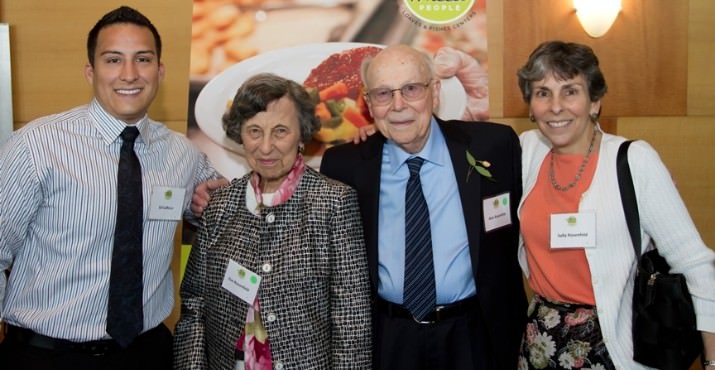 Compassion for Seniors Award recipient Alan Rosenfeld with is wife Eve and family members Sally Rosenfeld and Ed LaRosa.