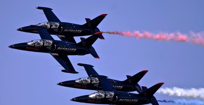 The Patriots Jet Team debuted in 2003 as a two ship team, and have grown to the six Aero L-39 Albatros Team we see today. The team consists of all volunteer civilian pilots and many of the members of the Patriots are former Blue Angels, Thunderbirds, and Snowbirds.