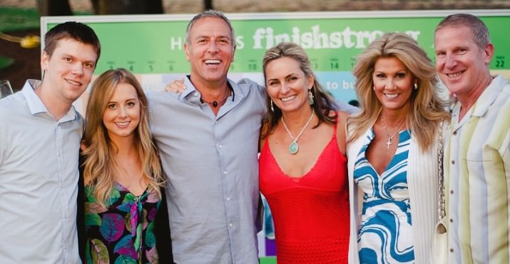 Kyle Eisele, Brittney Wright, Duck Pond Cellars owners Scott and Lisa Jenkins and Steve and Angie Wright