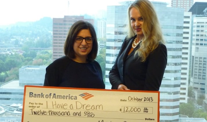 Bank of America awarded “I Have a Dream” Oregon $12,000