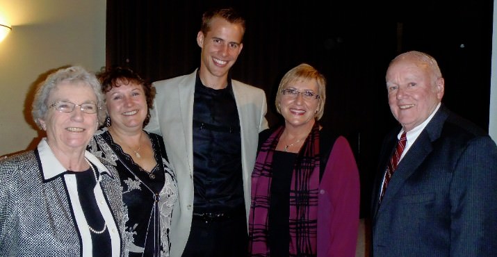 Arleen Walton (mother of Victor), Debora Walton (Victor's widow), Joshua Michael John (former student of Victor's), Jan Ahrens John (Past President of the PYP Board of Directors and Chairperson for the PYP Fall Fashion Show, "Beauty of Music"), Donald Walton (father of Victor)