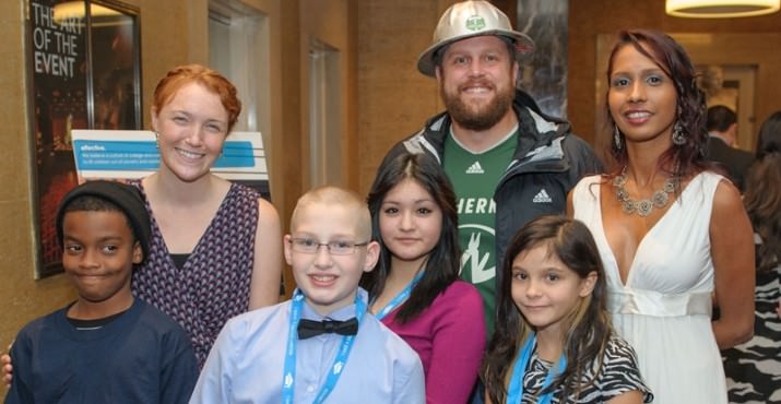 Dreamers and "I Have a Dream" program staff snap a photo with Timber Joey