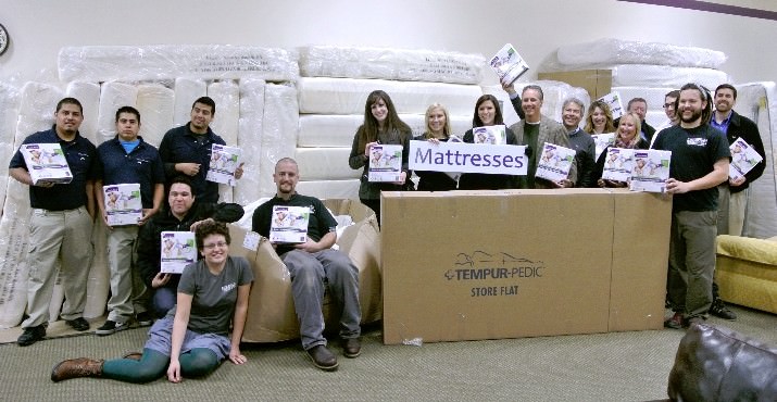 BedMart and Tempur-Pedic with donation team