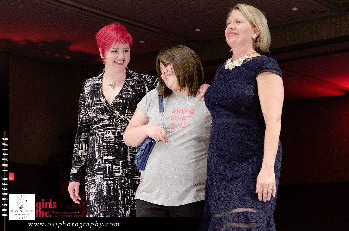Girls Inc. of the Pacific Northwest was awarded $20,000 for its Eureka! program. This five-year program is focused on STEM (Science, Technology, Engineering and Math) for girls beginning the summer of 8th grade. It is also designed to empower them to make healthy physical activity choices and to be involved in leadership and volunteer opportunities. Girls Council member, Hannah, with designer Becky Ross (left) and Purse-o-nality Angela Jackson