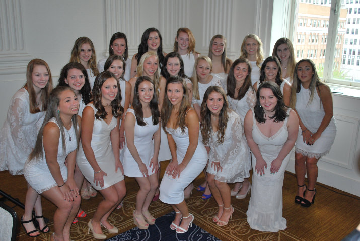 NCL Seniors include: Front row: Manoy Arnold, Morgan Johnson, Madeline Chew, Audriana Bolton, Anna Dickson, and Elayna Caron. Second row: Michelle Tennant, Natalie Nielsen, Marie VanRysselberghe, Adele English, Isabel Klein, Claire Mersereau, Alexandra Ulmer, Madeline Cook, and Michaela Mueller. Third row Emily Angell, Elizabeth Keeney, Lizzie Allcock, Abigail Diess, Eleanor Valentine, Natalie Kinsel and Maria Bocci. 