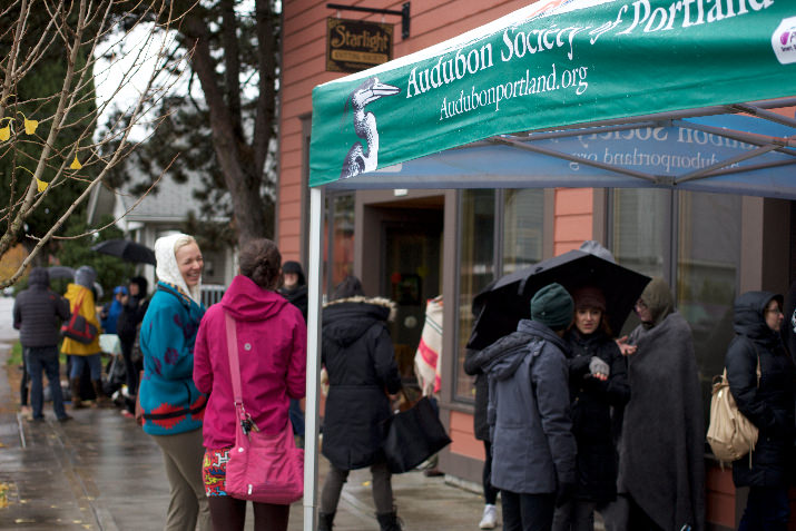 Customers and bird enthusiasts started lining up at 6:30 a.m. in the rain to secure their spot to get an original tattoo by one of the artists at Wonderland.