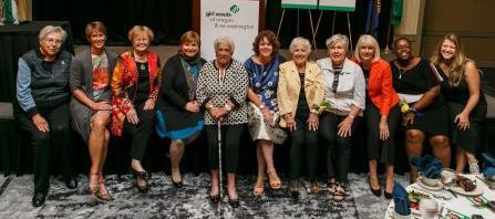 Honorees and - Judge Adrienne Nelson, 2015 Honoree, Peggy Maguire, 2015 Honoree, Dr. Judith A. Ramaley, 2016 Honoree, Sally Bany, 2016 Honoree, Governor Barbara Roberts, 2013 Honoree, Barbara Alberty, 2014 Honoree, and Mary Shaver, 2014 Honoree