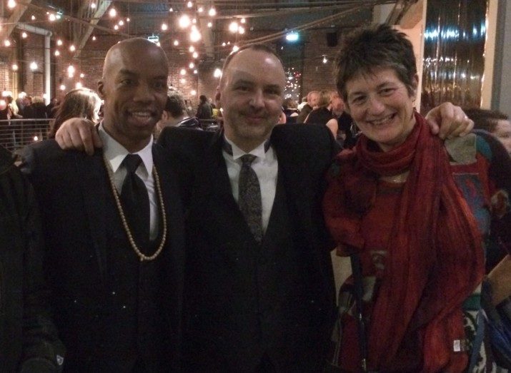 Broadway star Rodney Hicks, "Astoria" director/adaptor Chris Coleman, and OPB Oregon Art Beat producer Katrina Sarson.