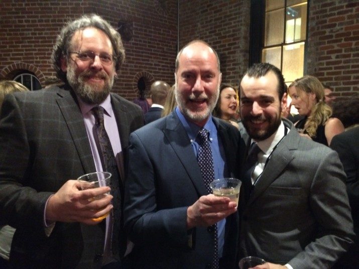 Astoria Sound Designer Matthew M. Nielson, Stage Manager Mark Tynan and Actor Christopher Hirsh.