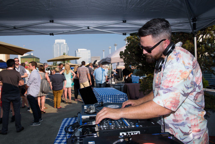 DJ Chad Smith spinning tunes as marketers party on the roof at Hotel deLuxe