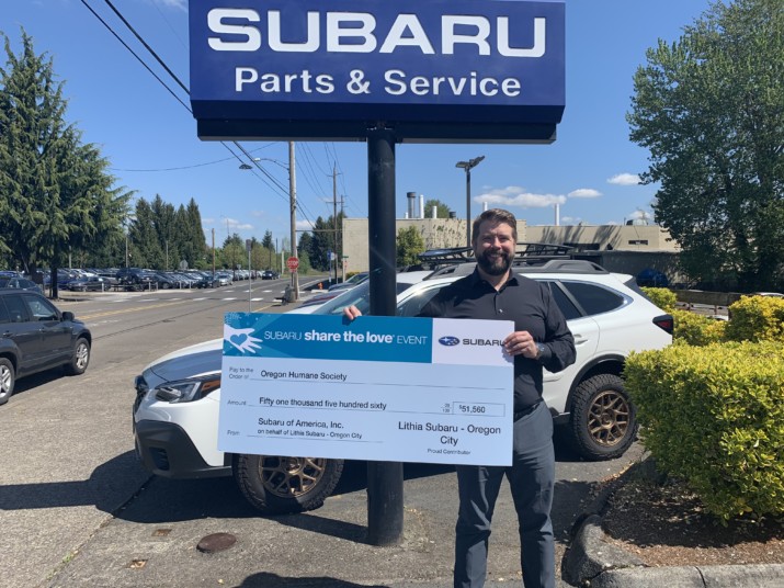 Oregon Humane Society receives Record-Breaking Donation From Lithia Subaru of Oregon City